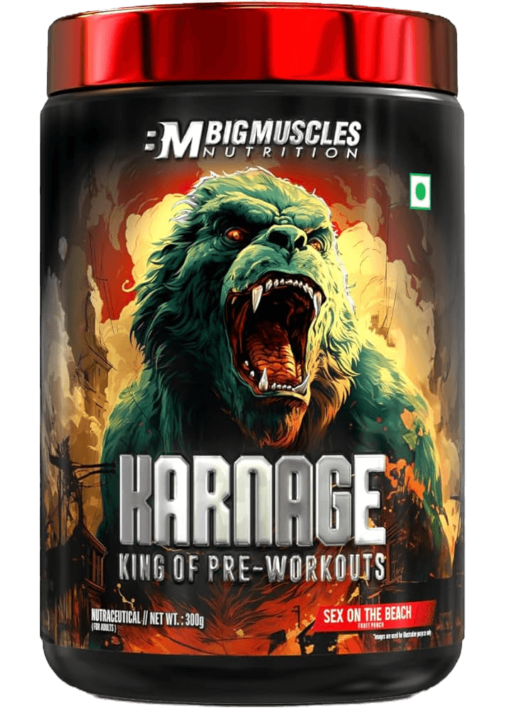 Big Muscles Nutrition Karnage Pre Workout | 300 gms | Sex on the Beach