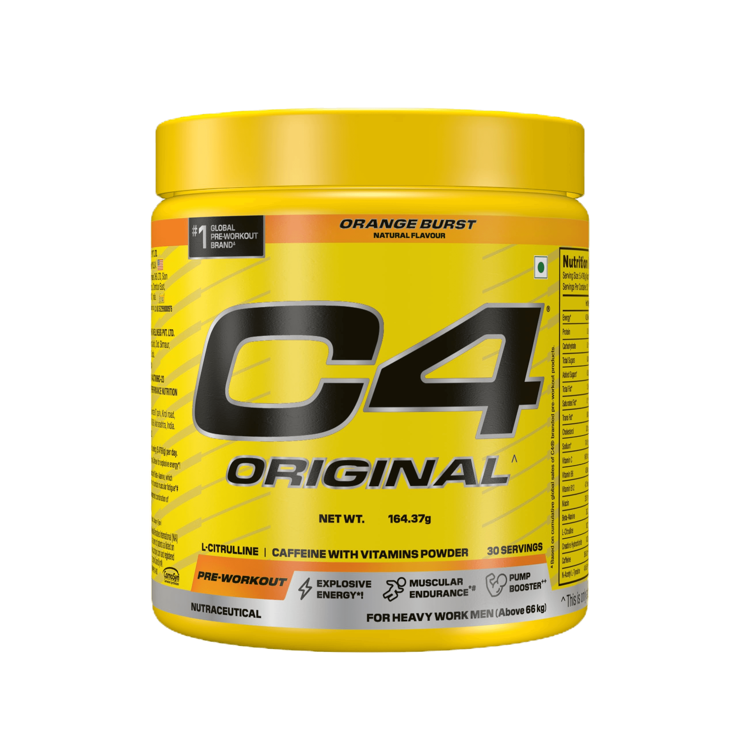 Cellucor C4 Original Pre Workout | 164 g | Orange Burst