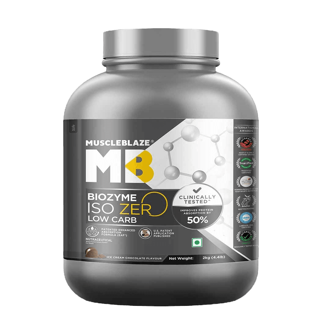 MuscleBlaze Biozyme Iso-Zero Low Carb | 2 Kg | Ice Cream Chocolate