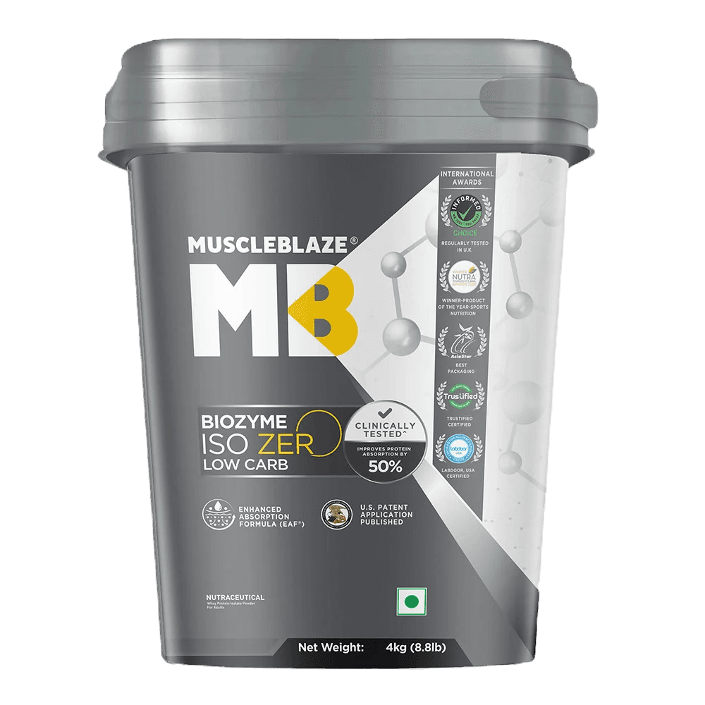 MuscleBlaze Biozyme Iso-Zero Low Carb | 4 Kg | Ice Cream Chocolate