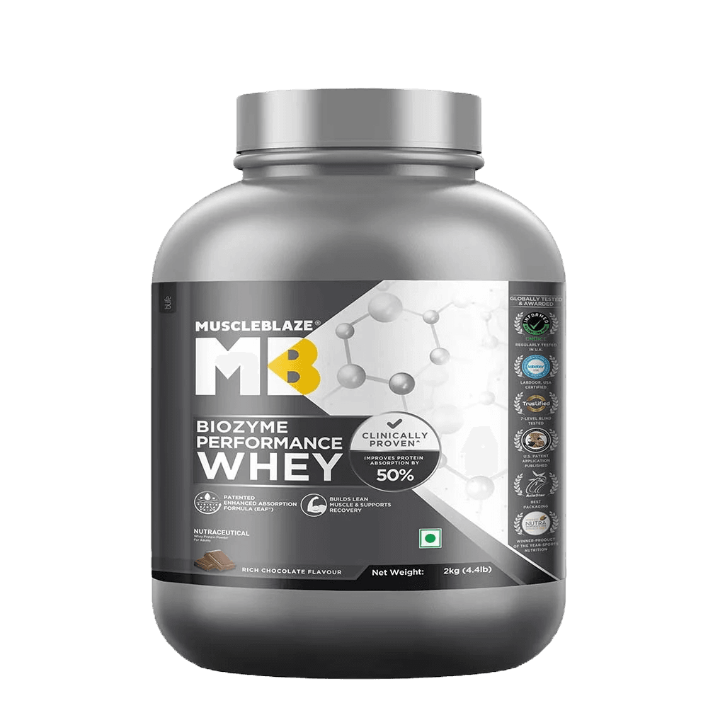 MuscleBlaze Biozyme Performance Whey | 2kg | Rich Chocolate