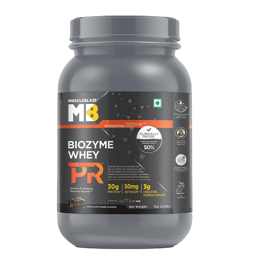 MuscleBlaze Biozyme Whey PR | 1 Kg | Chocolate Fudge