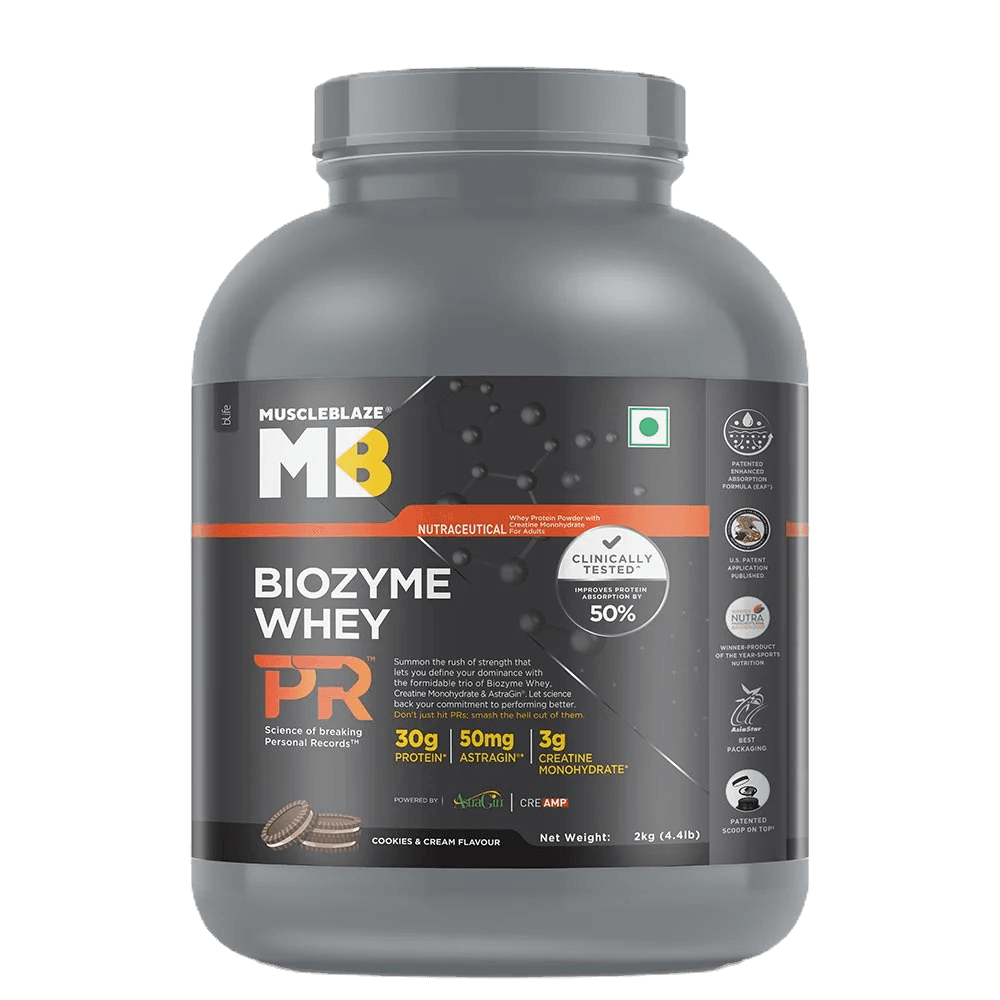 MuscleBlaze Biozyme Whey PR | 2 Kg | Cookies and Cream