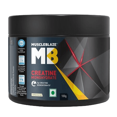MuscleBlaze Micronized Creatine Monohydrate Powder | 100 gms | Unflavoured