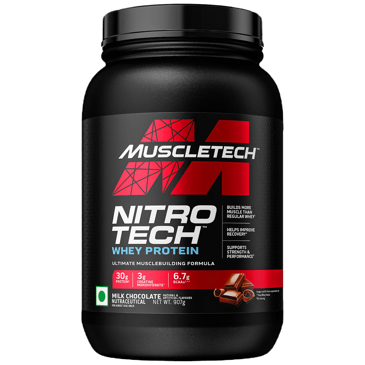 MuscleTech NitroTech Whey Protein | 907 gms| Milk Chocolate