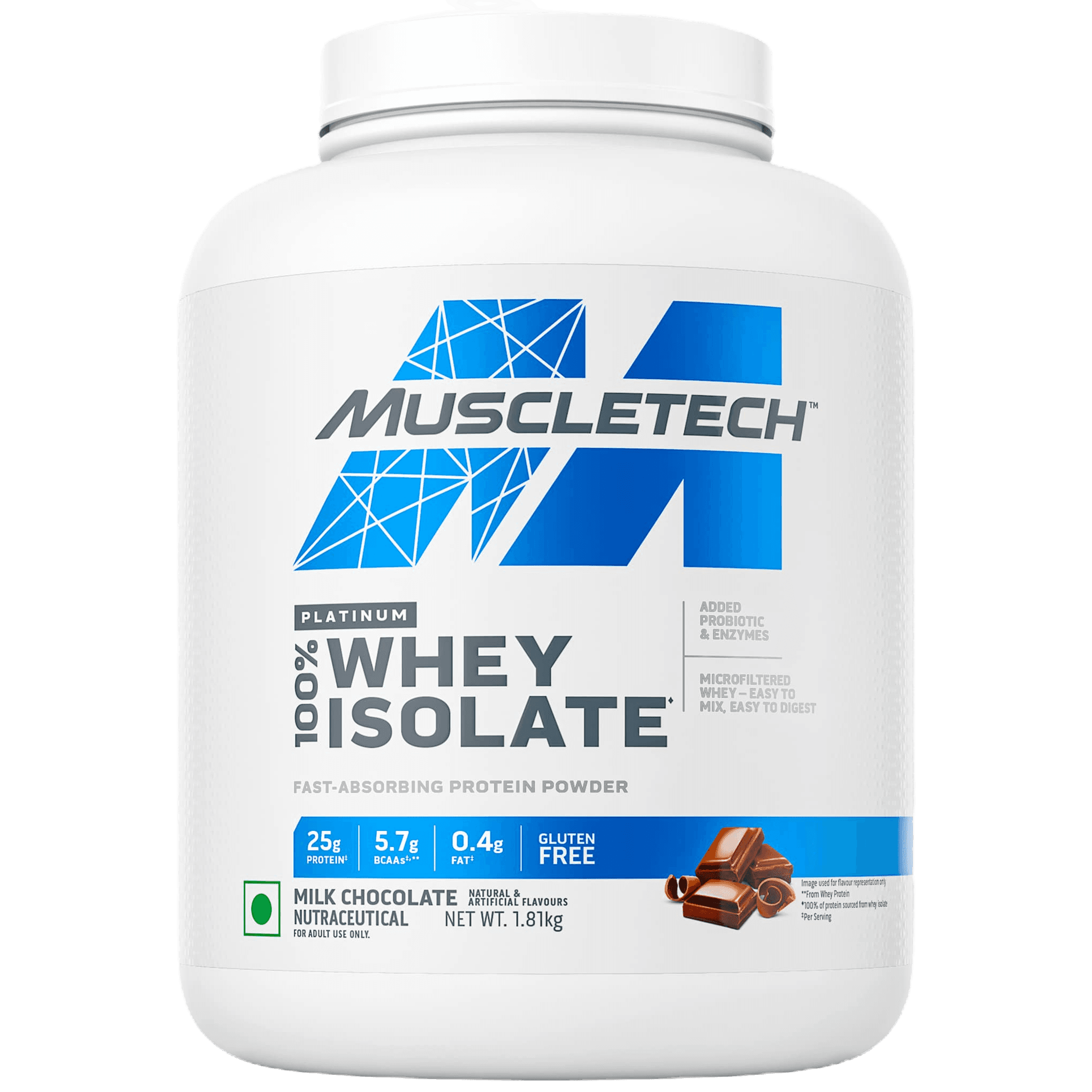 MuscleTech Platinum 100% Whey Isolate | 1.81 kg | Milk Chocolate